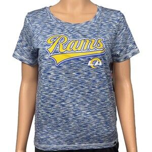 New Era LA Rams Womens Size XXL Blue T-Shirt On Field Apparel Los Angeles NFL 2X